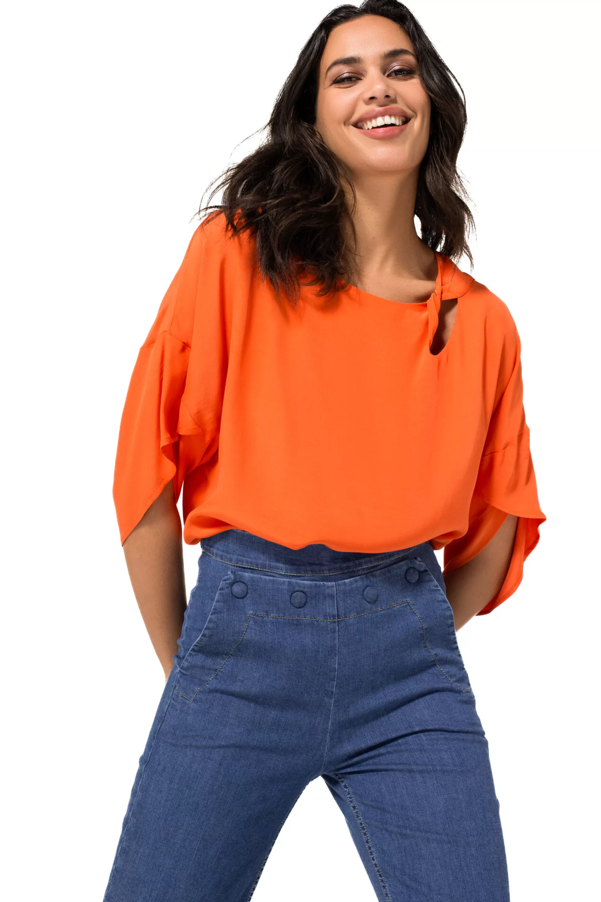 Caroline Biss 1515-24 / Jean Habille Fluide, Jambe Large, Taille Normale*Femmes Pantalon