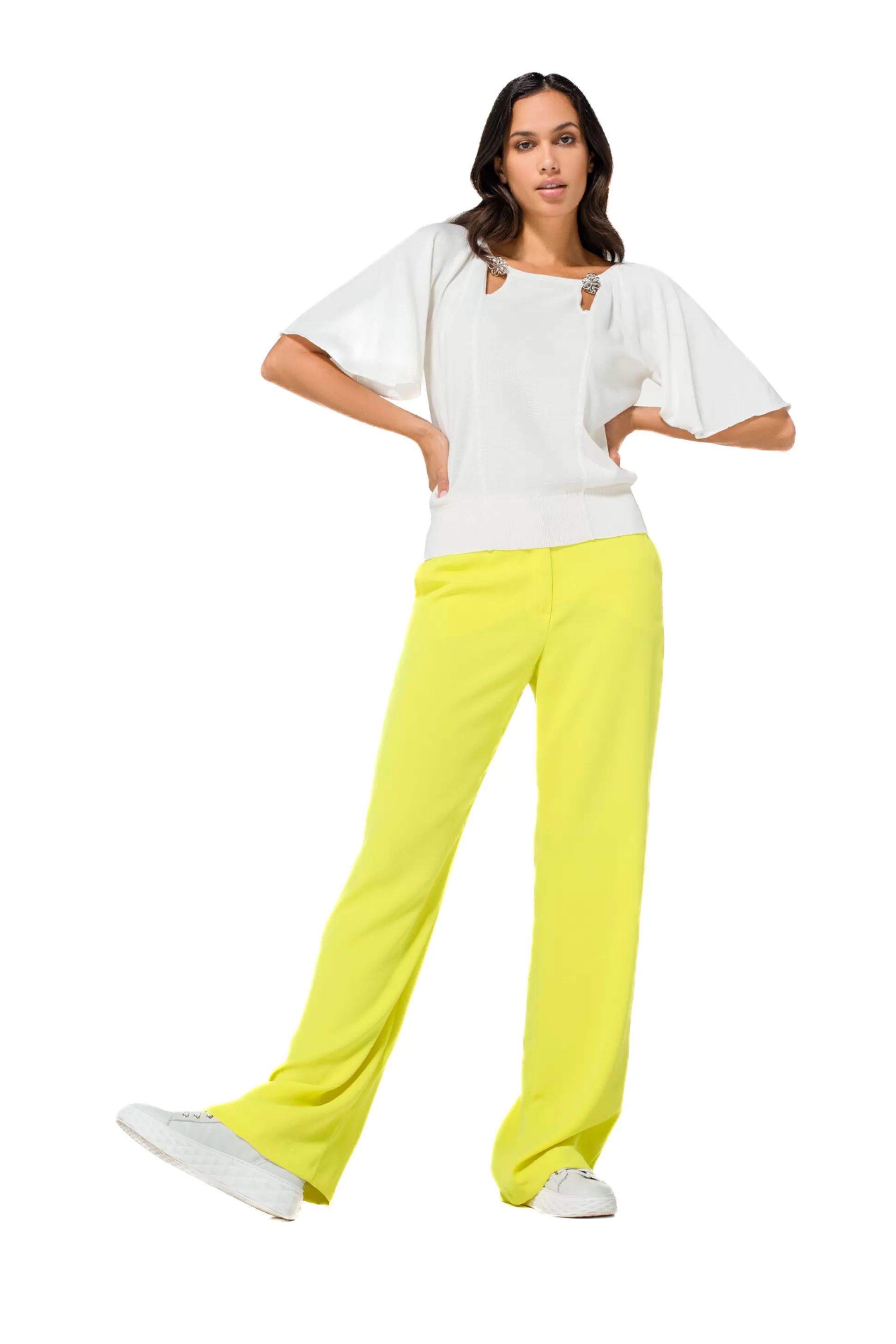 Caroline Biss 1521-80 / Pantalon Fluide City Look, Jambe Droite, Taille Normale*Femmes Pantalon