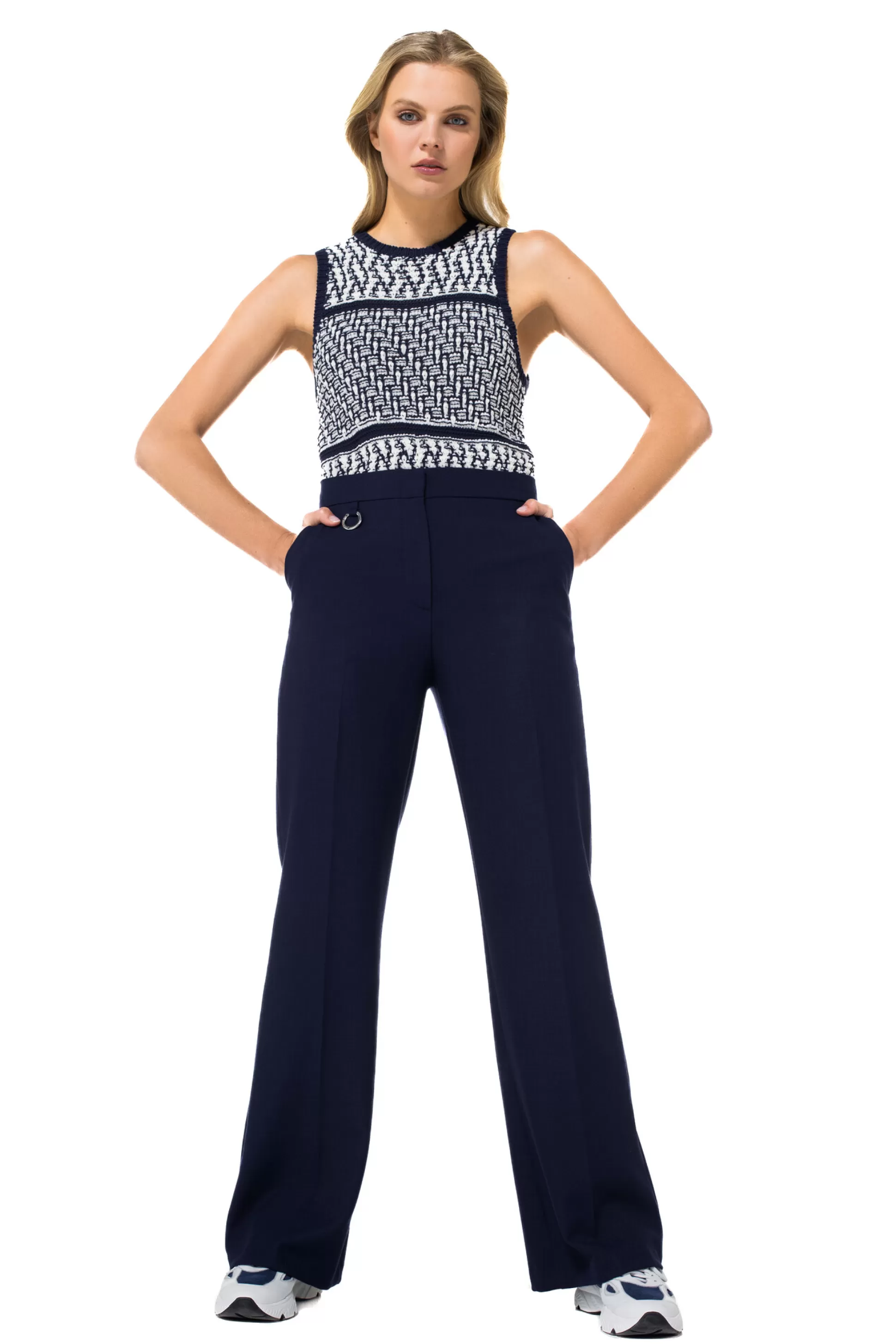 Caroline Biss 1523-21 / Pantalon City Look Confortable, Jambe Droite, Taille Normale*Femmes Pantalon