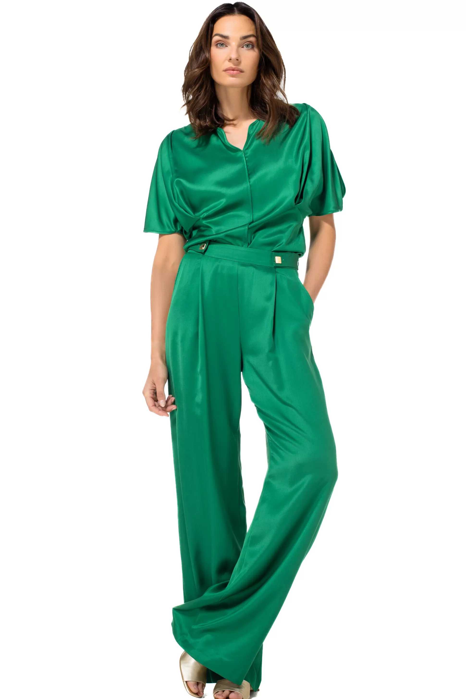 Caroline Biss 1527-62 / Pantalon Habille Fluide, Jambe Droite, Taille Moyenne*Femmes Pantalon