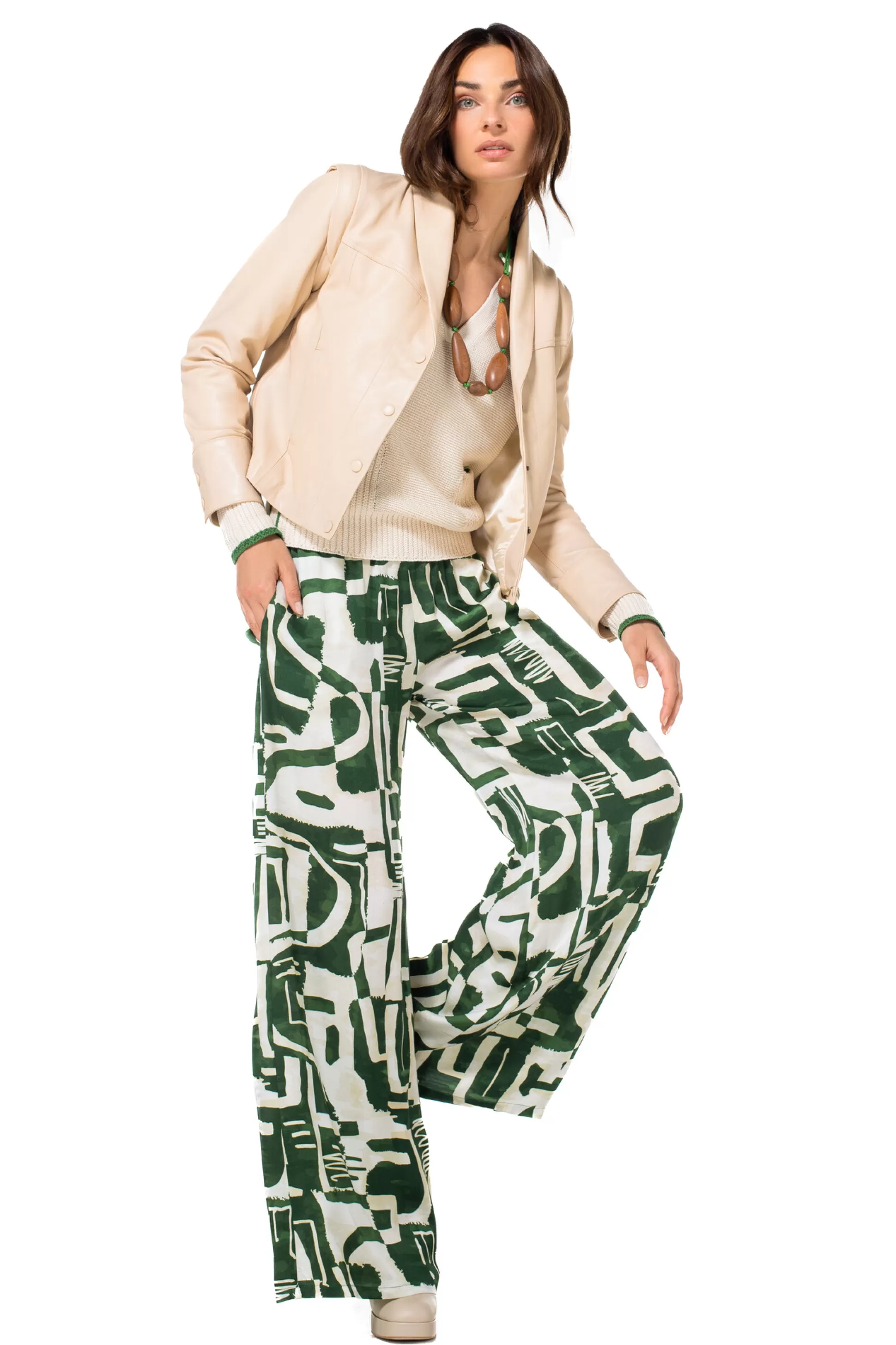 Caroline Biss 1563-69 / Pantalon Palazzo Fluide, Jambe Large, Taille Normale*Femmes Pantalon