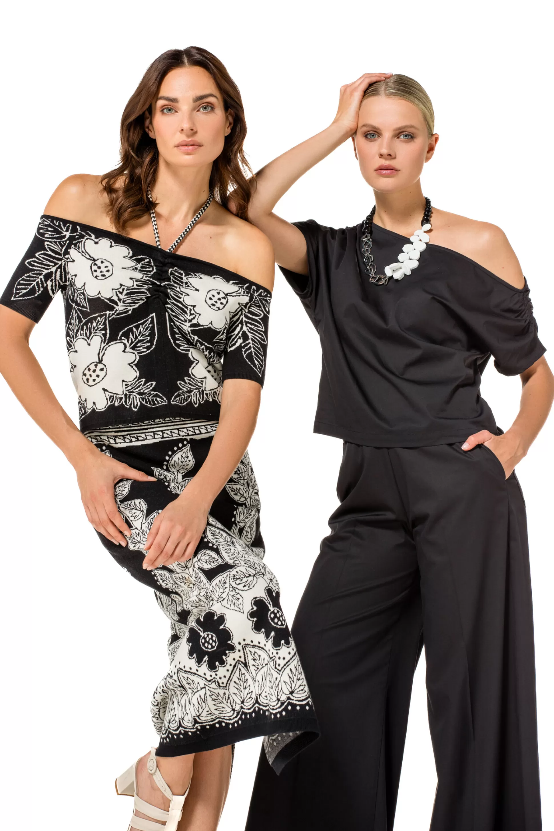 Caroline Biss 1569-10 / Pantalon Large Confortable En Coton, Taille Normale*Femmes Pantalon