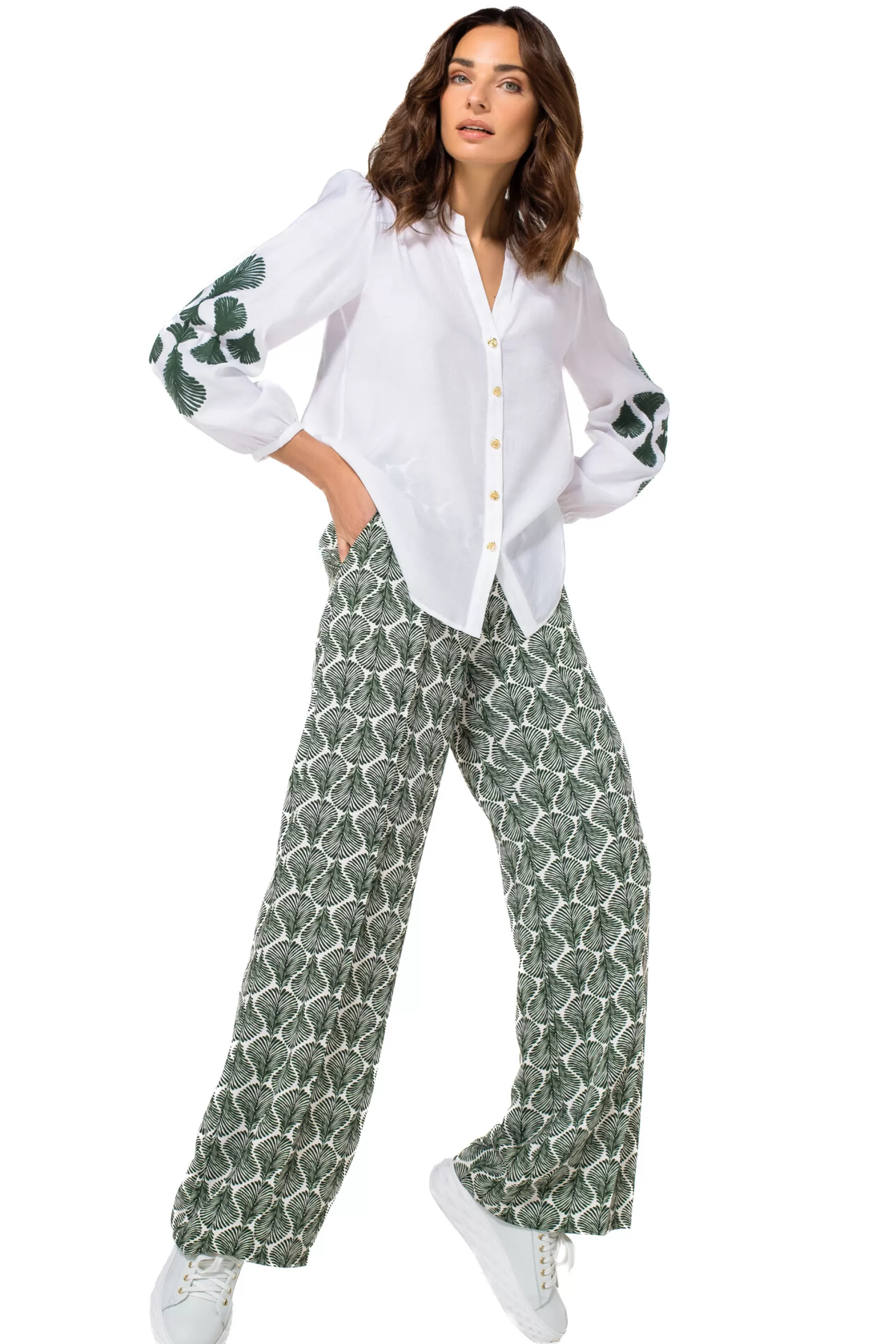 Caroline Biss 1590-69 / Pantalon Fluide, Jambe Droite, Taille Normale*Femmes Pantalon