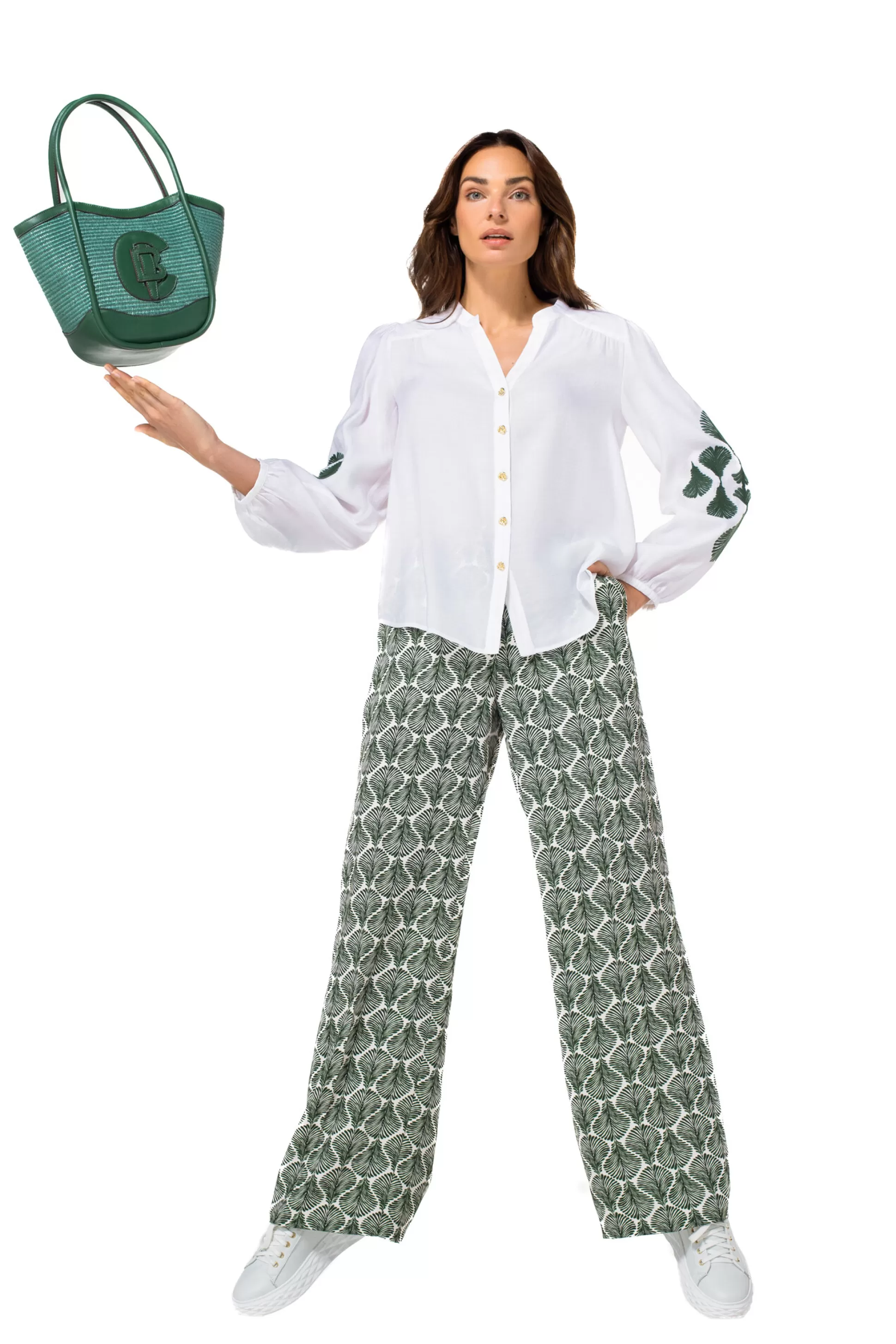 Caroline Biss 1590-69 / Pantalon Fluide, Jambe Droite, Taille Normale*Femmes Pantalon