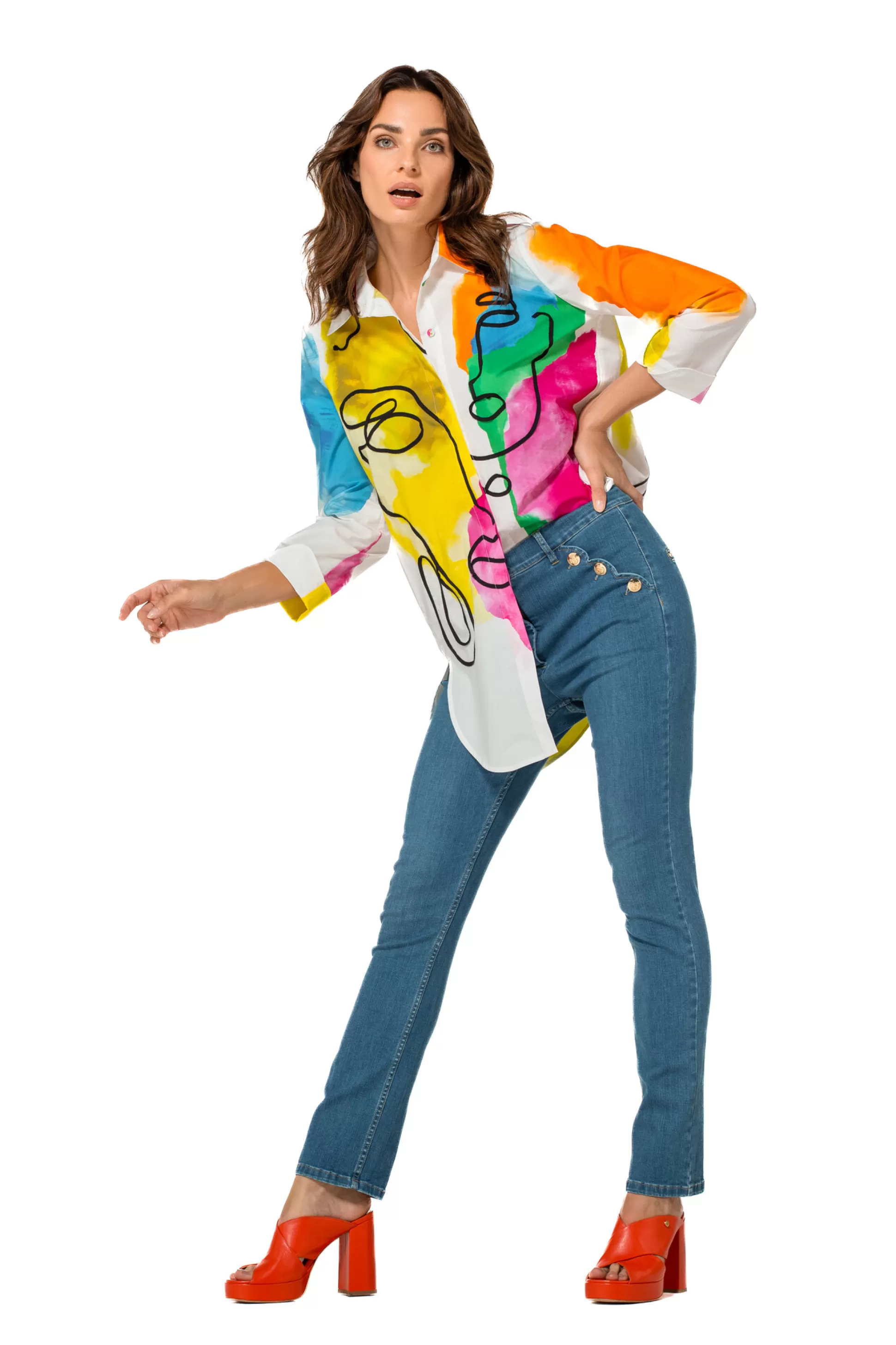 Caroline Biss 1609-79 / Chemise Longue Ete Coloree En Coton*Femmes Hauts