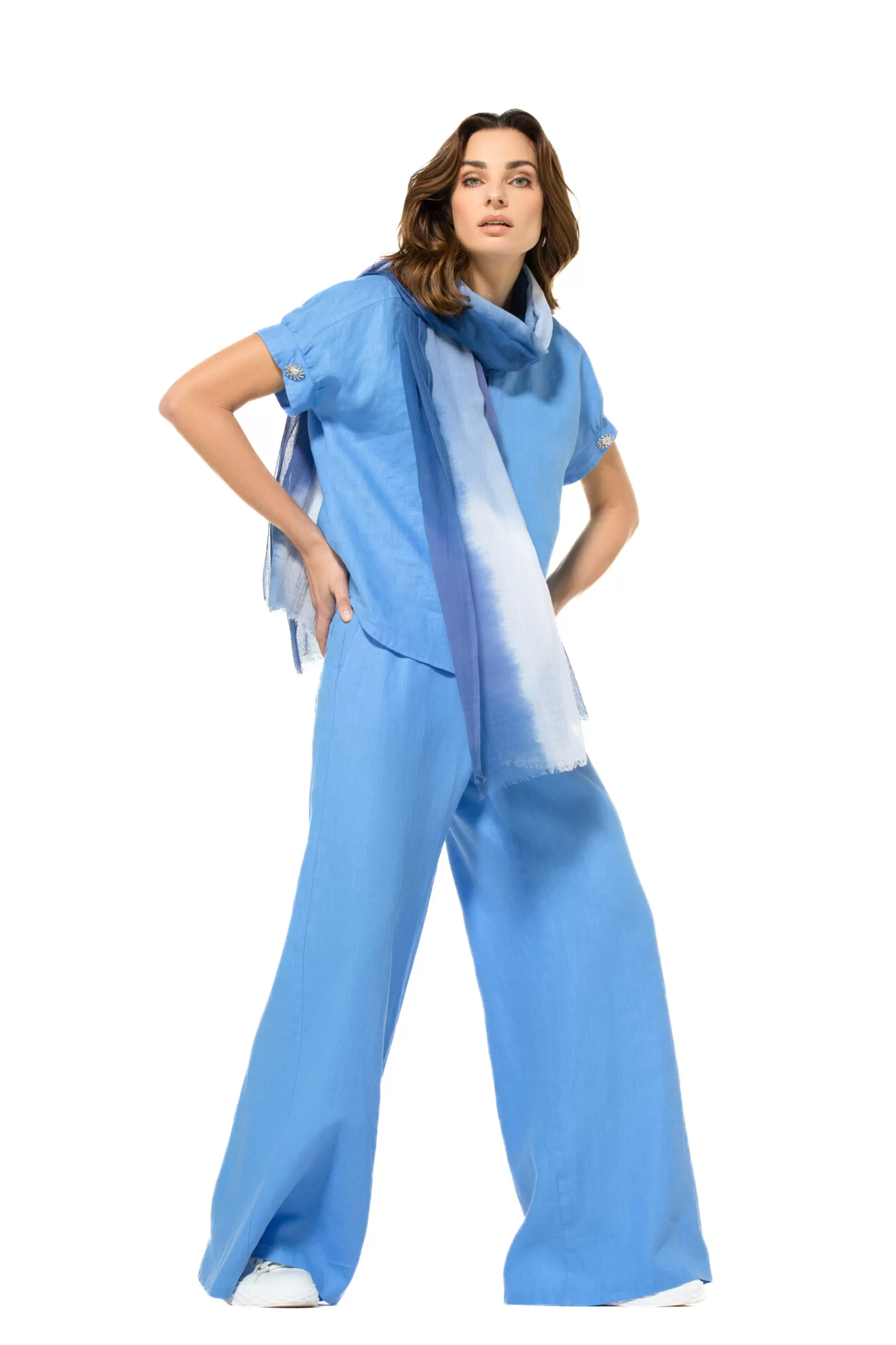 Caroline Biss 3571-24 / Pantalon Large En Lin, Taille Normale*Femmes Pantalon