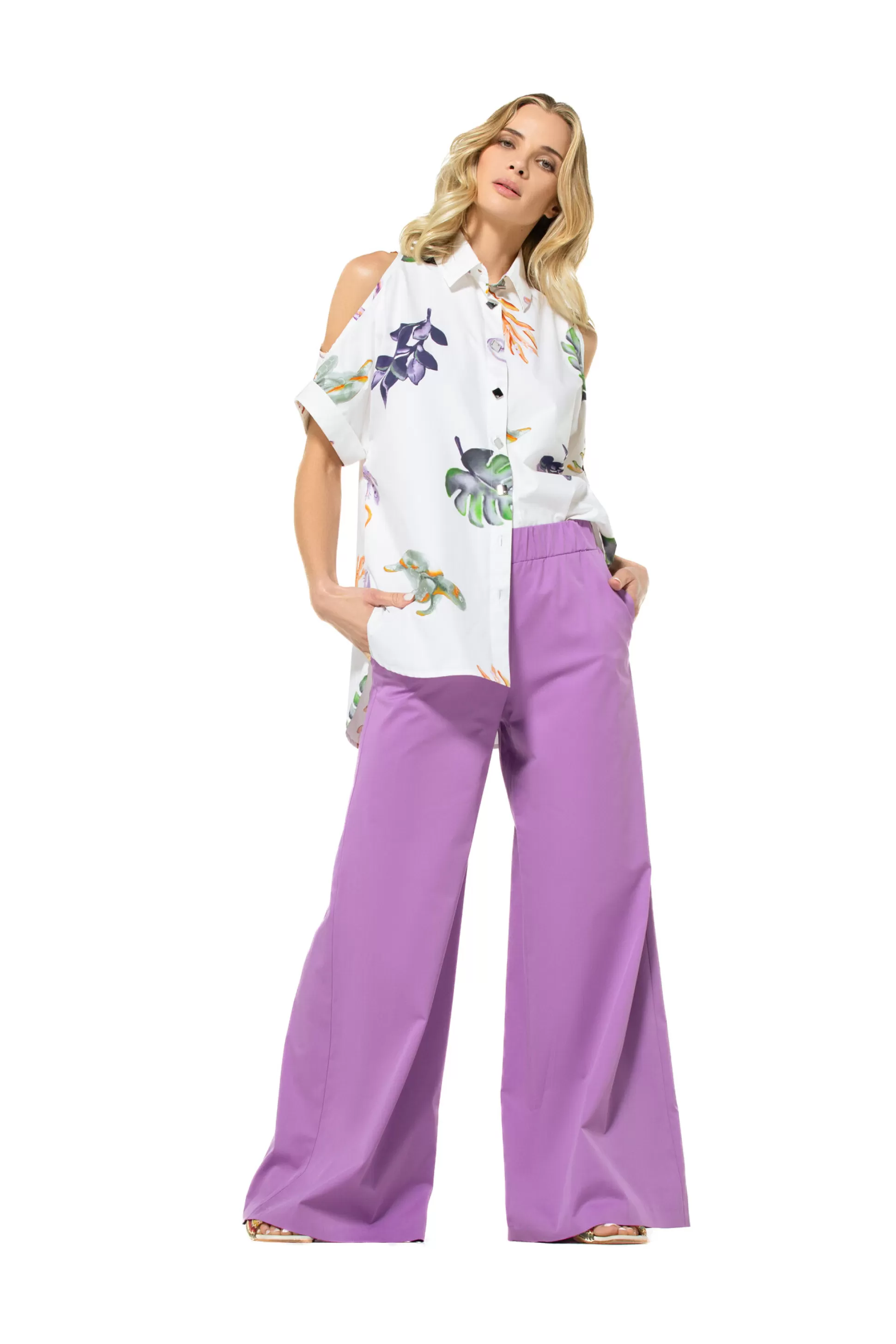 Caroline Biss 3574-40 / Pantalon Large Confortable, Taille Normale*Femmes Pantalon